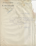 LE THIEULIN E MAILLARD ENTREPRISE DE BATTAGE LETTRE ANNEE 1920 MANQUE A DROITE - United Kingdom