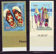 POLYNESIE FRANÇAISE French Polynesia 2007 Flip Flops And Surf 2v. ** Yt 798-99, Mi 998-99, Sn 938-39, Sg 1043-44 - Unused Stamps