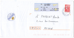 FRANCIA - France - 2009 - Vignette Avions En Papier - Lettre Prioritaire 0,34 + Timbre M De BEAUJARD Rouge - Viaggiata D - 2000 « Avions En Papier »