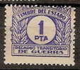 España Timbre De Estado - Recargo Transitorio De Guerra 68 ** Yvert 31 ** 1938 - Tasse Di Guerra