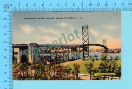 Windsor Ont. Canada.-Ambassador Bridge, Cover Detroit Michig.4 1942 - 2 Scans - Windsor