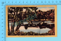 New Haven Conn. - Linen Duck Pond Edgewood Park, Used In 1951 + 1¢ Stamp  - 2 Scans - New Haven