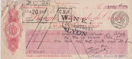 Chèque Banque Nationale De Crédit De Saint Jean De Bournay (Isère) De 1932 Cachet Quittance 20 Cts - Assegni & Assegni Di Viaggio