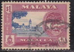 $1 Used Malacca 1960, Malaysia / Malaya /, Government Office, Monument - Malacca