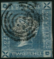 N°8A 2p Bleu, Gravure Intermédiaire - B - Mauritius (...-1967)