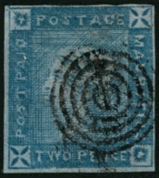 N°8A 2p Bleu, Gravure Intermédiaire, Signé Brun - TB - Mauritius (...-1967)