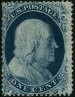 N°9b 1c Bleu, Type II - TB - America (Other)