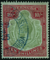 N°86 10s Rouge Et Vert - TB - Bermuda