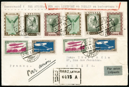 N°16/20 + N°16/20 ND Les 2 Séries S/lettre Pour La France Avec Cachet D'arrivée - TB - Latvia