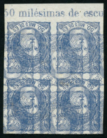 N°107 50c Outremer, Bloc De 4 BDF Intégral, Essai Double Impression Tête-bêche - TB - Sonstige & Ohne Zuordnung