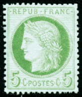 N°53 5c Vert-jaune S/azuré - TB - 1871-1875 Ceres