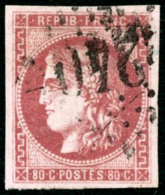 N°49a 80c Rose Clair, Signé Brun - TB - 1870 Ausgabe Bordeaux