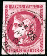 N°49 80c Rose, Obl CàD - TB - 1870 Ausgabe Bordeaux