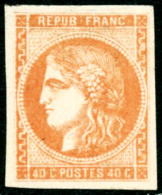 N°48 40c Orange, Signé Brun - TB - 1870 Ausgabe Bordeaux