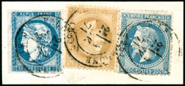 N°44A 20c Bleu R1, Type I Obl CàD - TB - 1870 Ausgabe Bordeaux