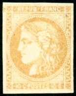 N°43B 10c Bisre-jaune R2 - TB - 1870 Ausgabe Bordeaux