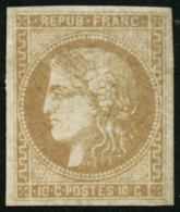 N°43A 10c Bistre R1 - TB - 1870 Ausgabe Bordeaux