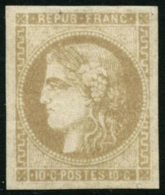 N°43A 10c Bistre R1, Signé Roumet - TB - 1870 Ausgabe Bordeaux