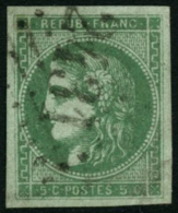 N°42B 5c Vert-jaune R2 - TB - 1870 Ausgabe Bordeaux