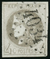 N°41B 4c Gris R2 - TB - 1870 Ausgabe Bordeaux