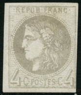 N°41B 4c Gris R2 - TB - 1870 Ausgabe Bordeaux