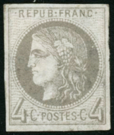 N°41B 4c Gris R2 - TB - 1870 Ausgabe Bordeaux