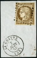 N°1 10c Bistre, Obl PC S/fragment, (la Charte 7/6/52) - TB - 1849-1850 Cérès
