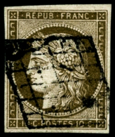 N°1c 10c Bistre-verdâtre Foncé - TB - 1849-1850 Cérès