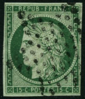 N°2 15c Vert, Petites Marges - B - 1849-1850 Cérès