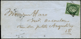 N°2 15c Vert, Obl Grile S/lettre, Infime Froissure - B - 1849-1850 Cérès