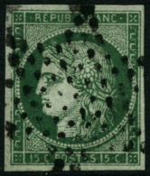 N°2b 15c Vert Foncé, Signé JF Brun - TB - 1849-1850 Ceres