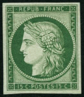 N°2e 15c Vert, Réimp, Luxe - TB - 1849-1850 Cérès