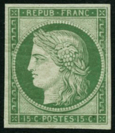 N°2e 15c Vert, Réimp - TB - 1849-1850 Ceres