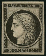 N°3 20c Noir S/jaune - TB - 1849-1850 Ceres