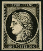 N°3 20c Noir S/jaune - TB - 1849-1850 Cérès