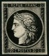 N°3F 20c Noir, Réimp - TB - 1849-1850 Cérès
