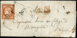N°5 40c Orange, Obl Grille S/lettre Pour La Belgique - TB - 1849-1850 Cérès