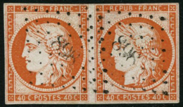 N°5a 40c Orange Vif, Paire Au Filet - B - 1849-1850 Cérès