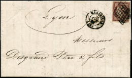 N°6 1F Carmin S/lettre, Obl Grille S/lettre - TB - 1849-1850 Cérès