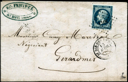 N°14Ba 20c Bleu S/vert, Type II S/lettre - TB - 1853-1860 Napoléon III.