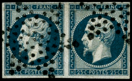 N°15 25c Bleu, Paire - TB - 1853-1860 Napoléon III.