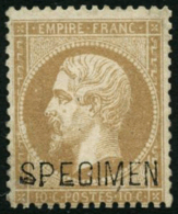 N°21c 10c Bistre, Surchargé Spécimen - TB - 1862 Napoléon III.