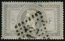 N°33 5F Empire, Pelurage Au Verso, Bel Aspect - B - 1863-1870 Napoleon III Gelauwerd