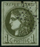 N°39A 1c Olive R1 - TB - 1870 Bordeaux Printing