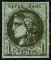 N°39Ab 1c Olive Foncé R1 - TB - 1870 Bordeaux Printing