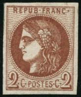 N°40B 2c Brun-rouge R2  - TB - 1870 Ausgabe Bordeaux