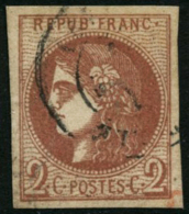 N°40B 2c Brun-rouge R2, Signé Brun - TB - 1870 Ausgabe Bordeaux