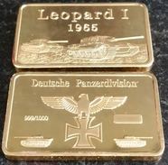 DEUTCHE GERMAN PANZER DIVISION LEOPARD 1 1965 TANK COMMEMORATIVE 1 OZ GOLD BAR - Firma's