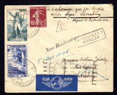 Lettre Par Avion - 1er Liaison Aérienne Chambéry - Lyon - Chambéry Du 15/09/1936 - Air Post