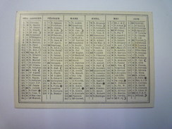 PETIT CALENDRIER  1884     (format 6 X 8,5cm) - Small : ...-1900